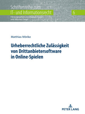 cover image of Urheberrechtliche Zulässigkeit von Drittanbietersoftware in Online-Spielen